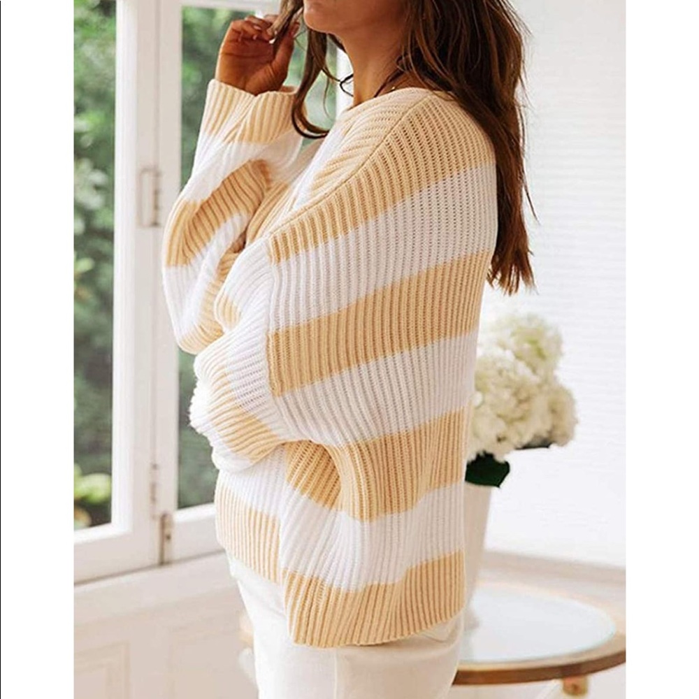 LAST ONEโจ Striped Loose Oversized Knitted Sweater - Picture 2 of 5
